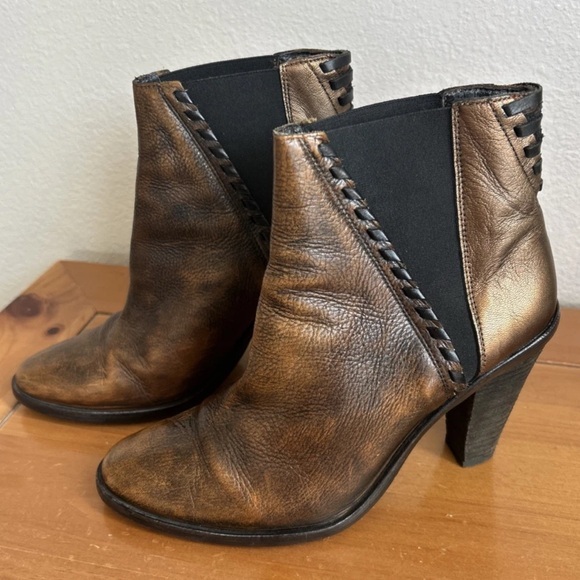 MATISSE Anthropologie‎ Cooper Ankle Boots Brown Leather Booties Sz 8 Spain - Picture 1 of 7